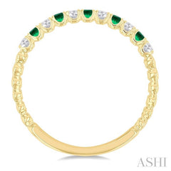 ASHI Alternate Gemstone & Diamond Wedding Band 46658PPFGEMYG