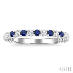 ASHI Alternate Gemstone & Diamond Wedding Band 46658PPFGSPWG