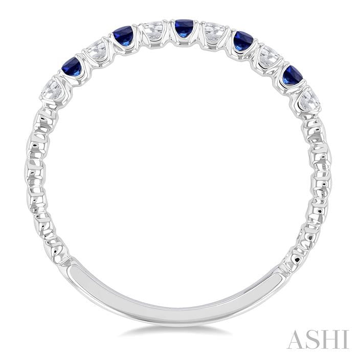 ASHI Alternate Gemstone & Diamond Wedding Band 46658PPFGSPWG
