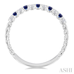 ASHI Alternate Gemstone & Diamond Wedding Band 46658PPFGSPWG