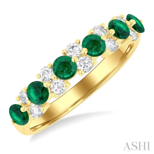 ASHI Alternate Gemstone & Diamond Band 46665PPFGEMYG-0.35