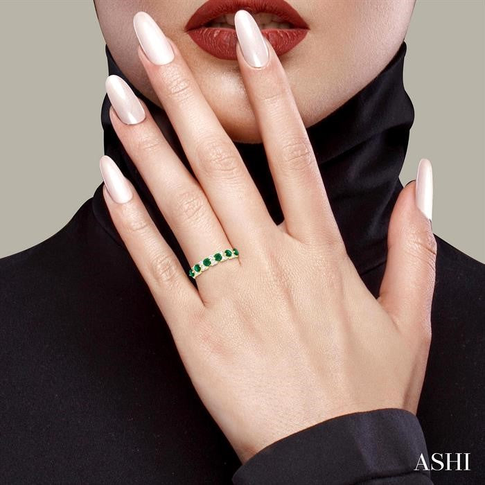 ASHI Alternate Gemstone & Diamond Band 46665PPFGEMYG-0.35