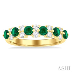 ASHI Alternate Gemstone & Diamond Band 46665PPFGEMYG-0.35