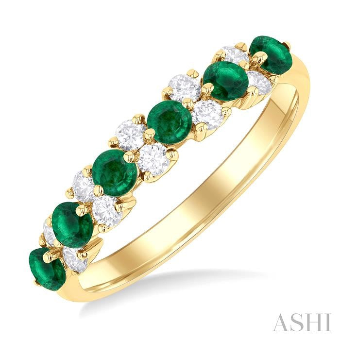 ASHI Alternate Gemstone & Diamond Band 46665PPFGEMYG