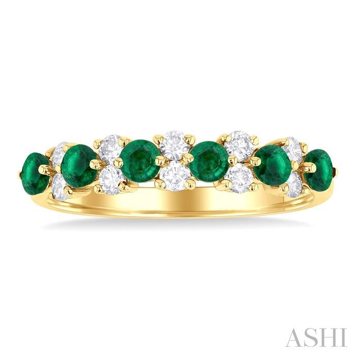 ASHI Alternate Gemstone & Diamond Band 46665PPFGEMYG