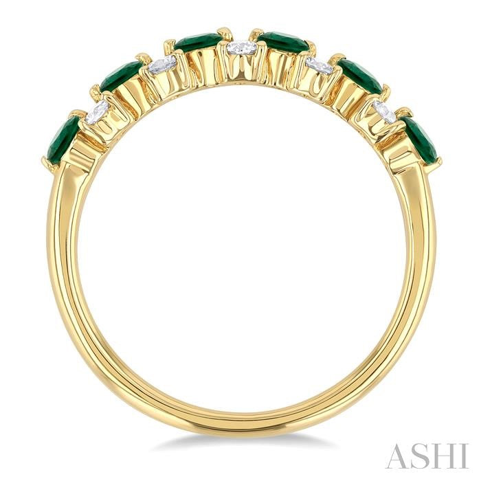 ASHI Alternate Gemstone & Diamond Band 46665PPFGEMYG