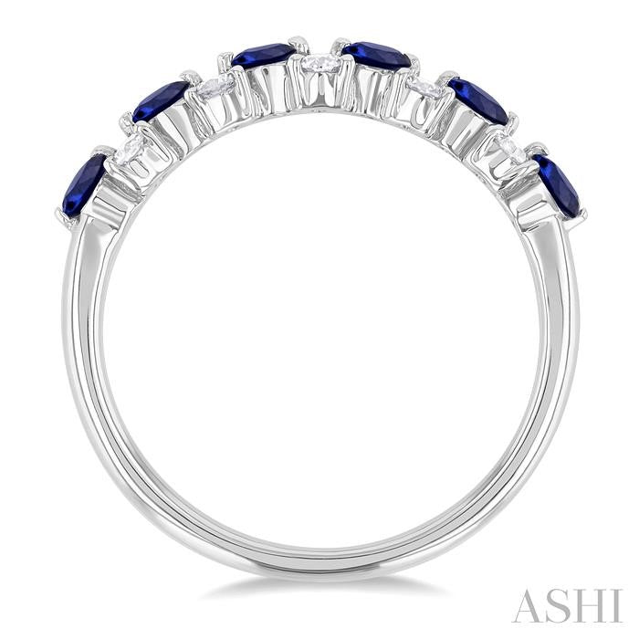 ASHI Alternate Gemstone & Diamond Band 46665PPFGSPWG