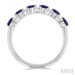 ASHI Alternate Gemstone & Diamond Band 46665PPFGSPWG