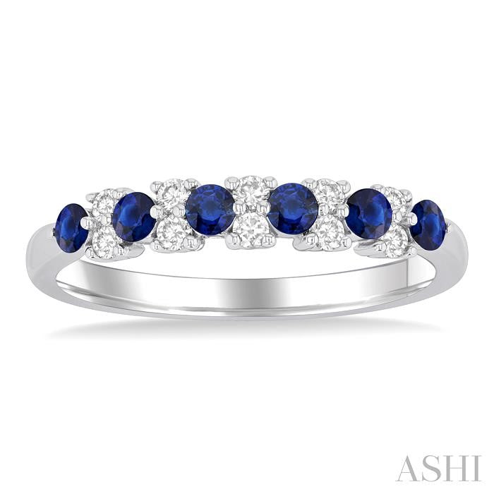 ASHI Alternate Gemstone & Diamond Band 46667PPFGSPWG