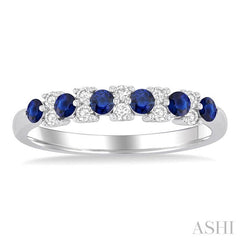ASHI Alternate Gemstone & Diamond Band 46667PPFGSPWG