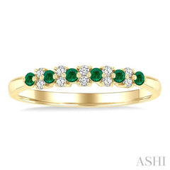 ASHI Alternate Gemstone & Diamond Band 46668PPFGEMYG