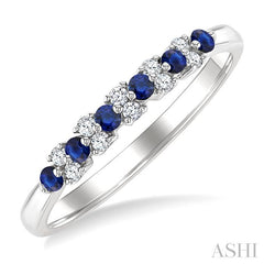 ASHI Alternate Gemstone & Diamond Band 46668PPFGSPWG
