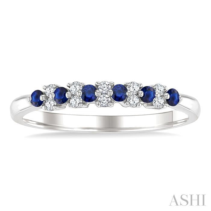 ASHI Alternate Gemstone & Diamond Band 46668PPFGSPWG