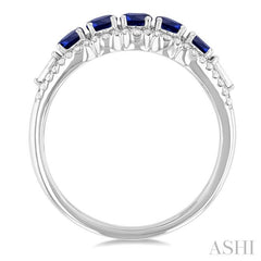 ASHI Round Shape 5 Gemstone & Diamond Ring 46676PPFSSPWG