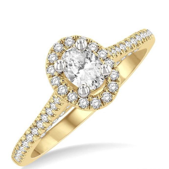 Parkplace Jewelers Oval Shape Halo Diamond Engagement Ring 260M2PPFGYW-LE-OV