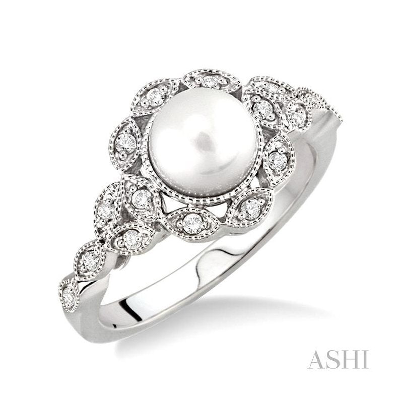 ASHI Pearl & Diamond Fashion Ring 55698PPFSWG