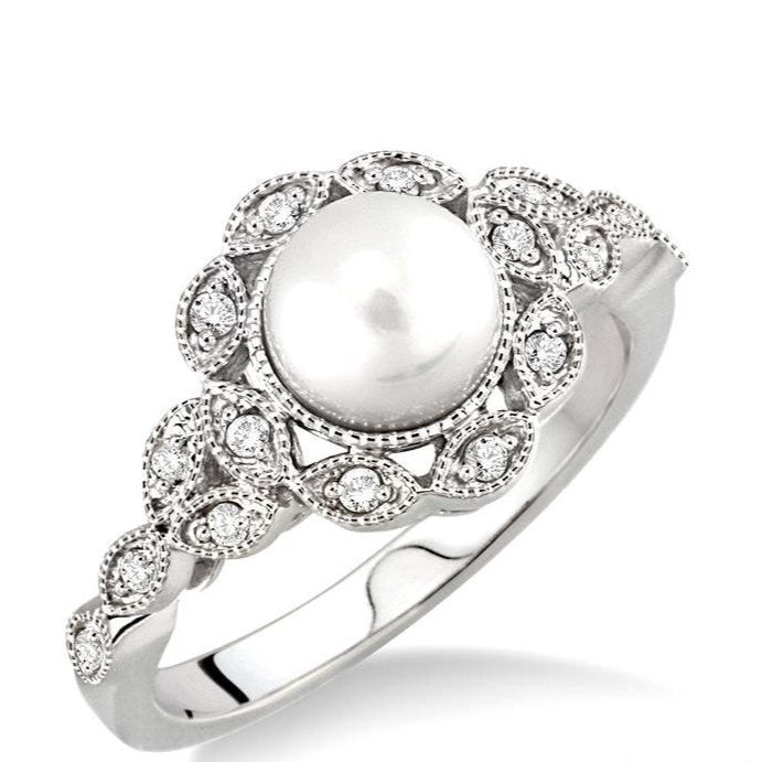 Parkplace Jewelers Pearl & Diamond Fashion Ring 55698PPFSWG