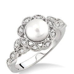 Parkplace Jewelers Pearl & Diamond Fashion Ring 55698PPFSWG