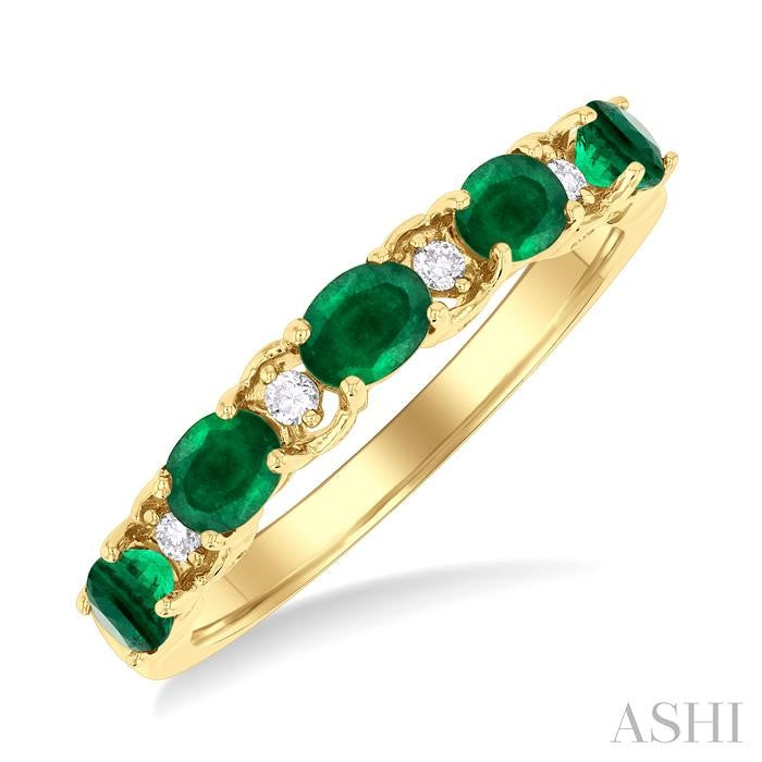 ASHI Oval Shape East-West Gemstone & Diamond Band 46749PPFGEMYG