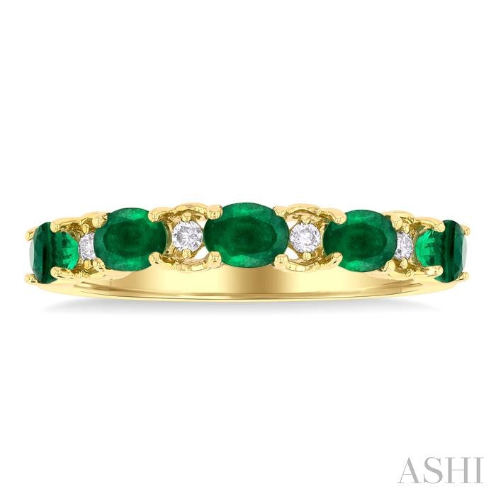 ASHI Oval Shape East-West Gemstone & Diamond Band 46749PPFGEMYG