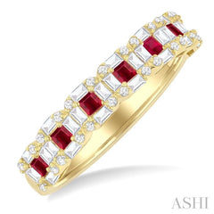 ASHI Princess Shape Gemstone & Diamond Ring 46793PPFGRBYG
