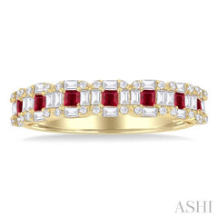 ASHI Princess Shape Gemstone & Diamond Ring 46793PPFGRBYG