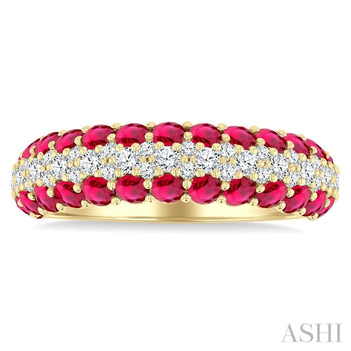 ASHI Gemstone & Diamond Fashion Band 46813PPFGRBYG