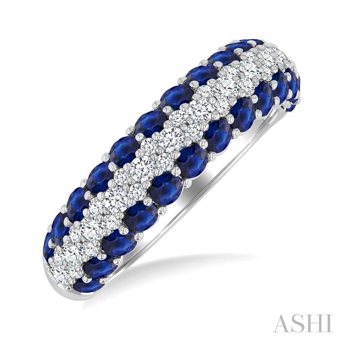 ASHI Gemstone & Diamond Fashion Band 46813PPFGSPWG