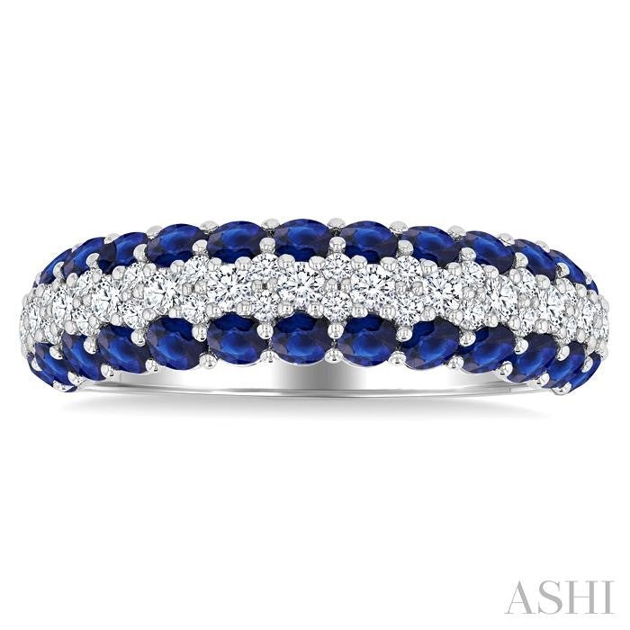 ASHI Gemstone & Diamond Fashion Band 46813PPFGSPWG