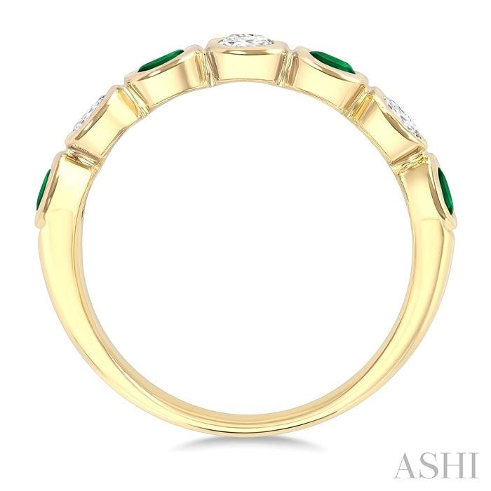 ASHI 7 Alternate Oval Shape Gemstone & Diamond Fashion Band 46863PPFGEMYG-OV