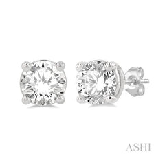 ASHI Round Shape Diamond Stud Earrings 66300PPFGERWG-1.50