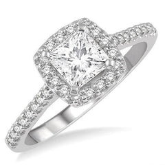 Parkplace Jewelers Princess Shape Semi-Mount Halo Diamond Engagement Ring 241G5PPFHWG-SM