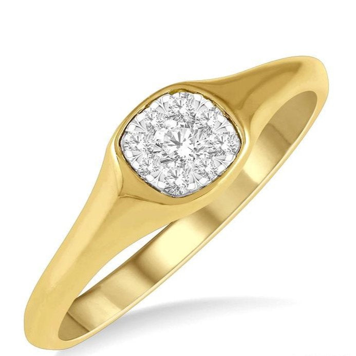 Parkplace Jewelers Cushion Shape Lovebright Essential Diamond Signet Ring 379M8PPFHYW