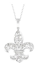 Parkplace Jewelers Silver Fleur De Lis Diamond Pendant 86309PPSSSLPD