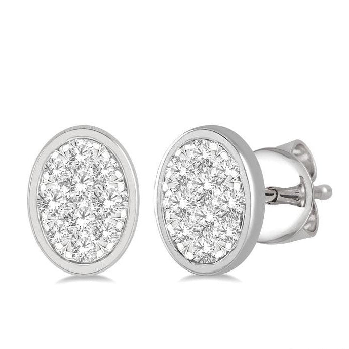 Parkplace Jewelers Oval Shape Lovebright Essential Diamond Stud Earrings 918B5PPFGERWG