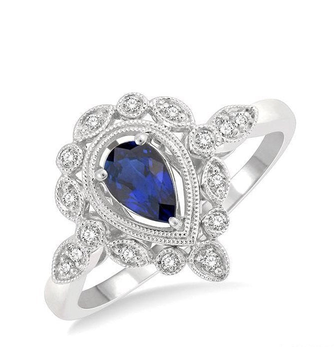 Parkplace Jewelers Pear Shape Gemstone & Diamond Ring 41088PPTSSPWG