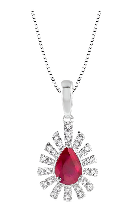 Parkplace Jewelers Pear Shape Gemstone & Diamond Pendant 58618PPTSPDRBWG
