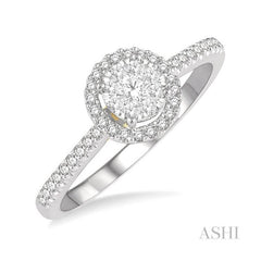 ASHI Round Shape Halo Lovebright Essential Diamond Engagement Ring 124F5PPFVWY