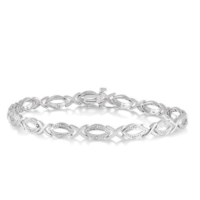 Parkplace Jewelers Silver Diamond Bracelet 85028PPSSSLTB