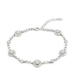 Parkplace Jewelers Round Shape Halo Diamond Chain Bracelet 73272PPERWG