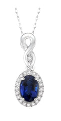 Parkplace Jewelers Oval Shape Gemstone & Halo Diamond Pendant 57098PPFSPDSPWG
