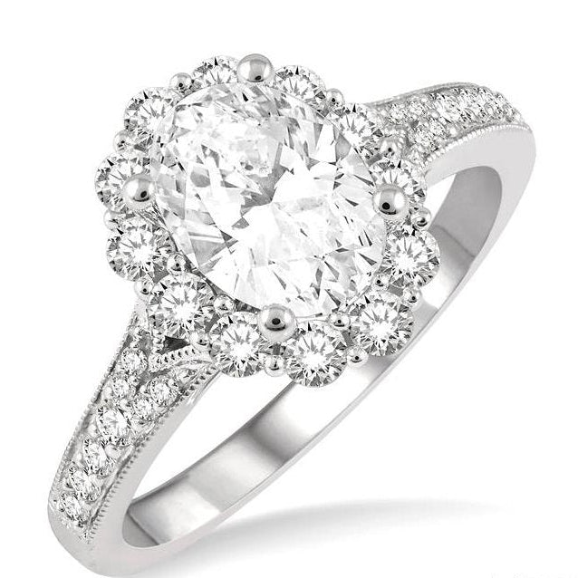 Parkplace Jewelers Oval Shape Semi-Mount Halo Diamond Engagement Ring 219J2PPFHWG-SM