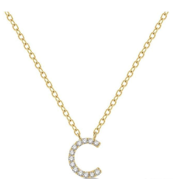 Parkplace Jewelers Block 'C' Initial Diamond Pendant 912F9PPTSPDYG-C