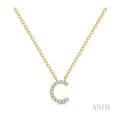 ASHI Block 'C' Initial Diamond Pendant 912F9PPTSPDYG-C