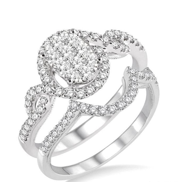 Parkplace Jewelers Oval Shape Halo Lovebright Diamond Wedding Set 13112PPFHWG-WS