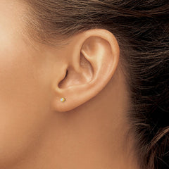 4E Inverness 14k 3mm Bezel Crystal Post Earrings