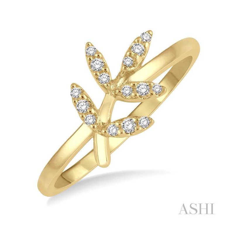 ASHI Stackable Leaf Petite Diamond Fashion Ring 387D8PPTSYG