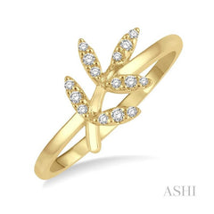 ASHI Stackable Leaf Petite Diamond Fashion Ring 387D8PPTSYG