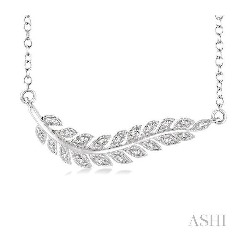 ASHI Silver Leaf Diamond Fashion Pendant 86508PPSSSLPD