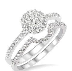 Parkplace Jewelers Round Shape Halo Lovebright Diamond Wedding Set 13293PPFVWG-WS